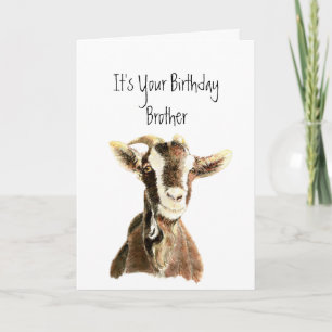 Fun Brother Birthday Over the Hill, Old Goat Humor Card