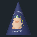Fun Brown Bear Kids Birthday Party Hat<br><div class="desc">Fun animals themed personalised kids birthday party hats.</div>