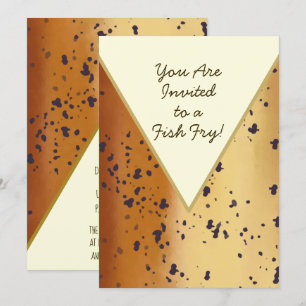 Fun Brown Trout Pattern Modern Fish Fry Invitation