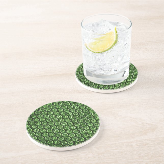 FUN Bubble Wrap Green   Coaster (Side)