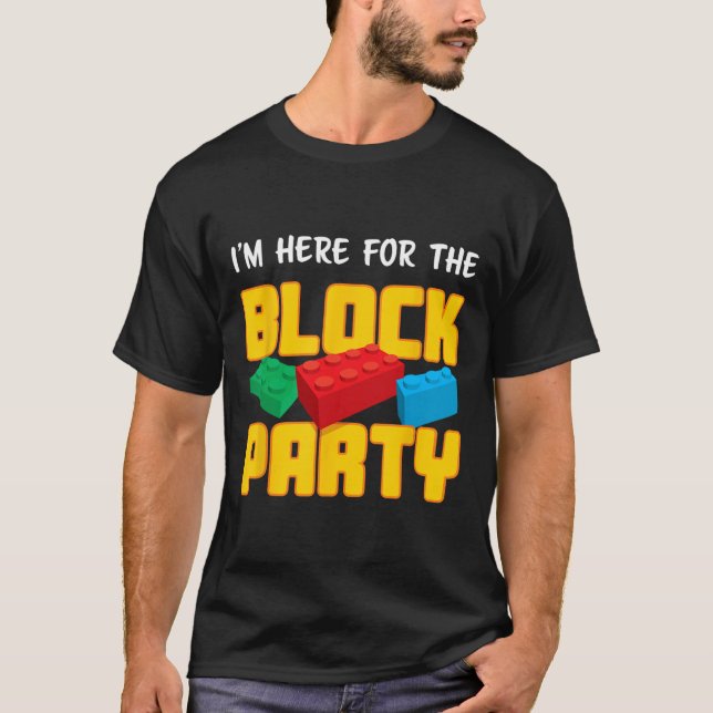 Fun Building Blocks Block Party Pre-K Men Women Ki T-Shirt (Front)