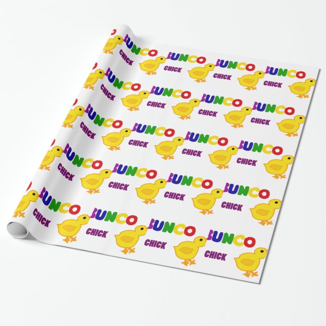 Fun Bunco Chick Art Wrapping Paper (Unrolled)