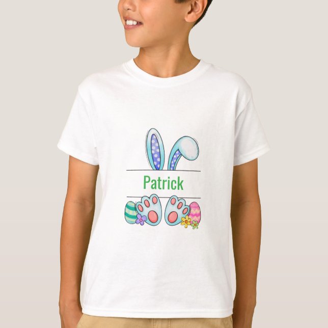 Fun bunny boy t shirt split monogram (Front)