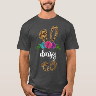 Fun Bunny Daisy Bunny Leopard , Easter Day Grandma T-Shirt