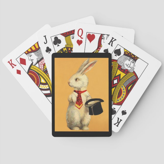 Fun Bunny Rabbit Magic Act Design Playing Cards (Back)