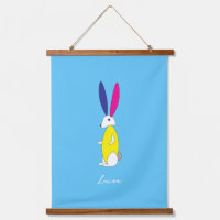 Fun Bunny Wall Art Nursery Kids Customisable name