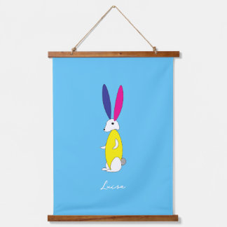 Fun Bunny Wall Art Nursery Kids Customisable name