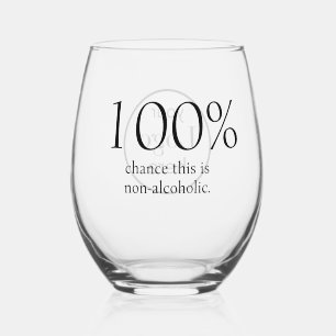 Fun Business Logo Sober Bar Stemless Wine Glass