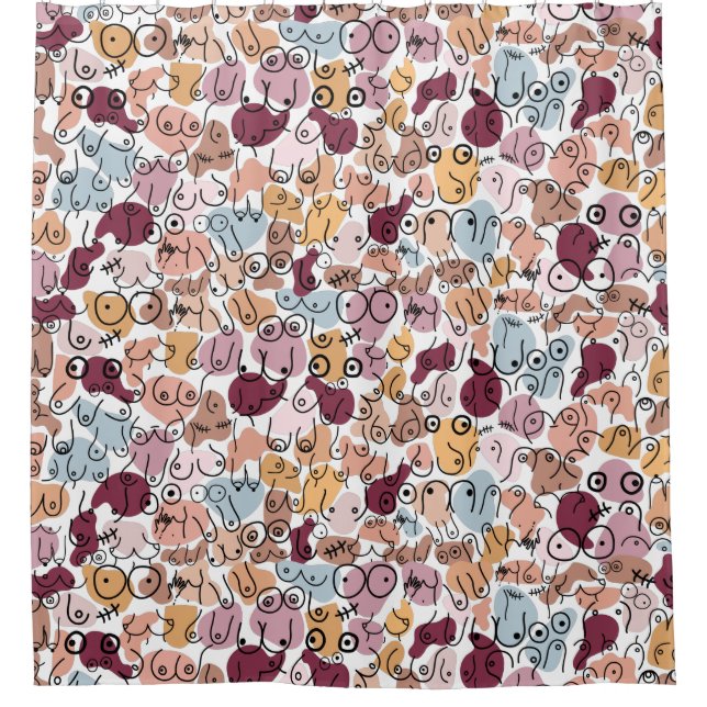 fun bust design shower curtain (Front)