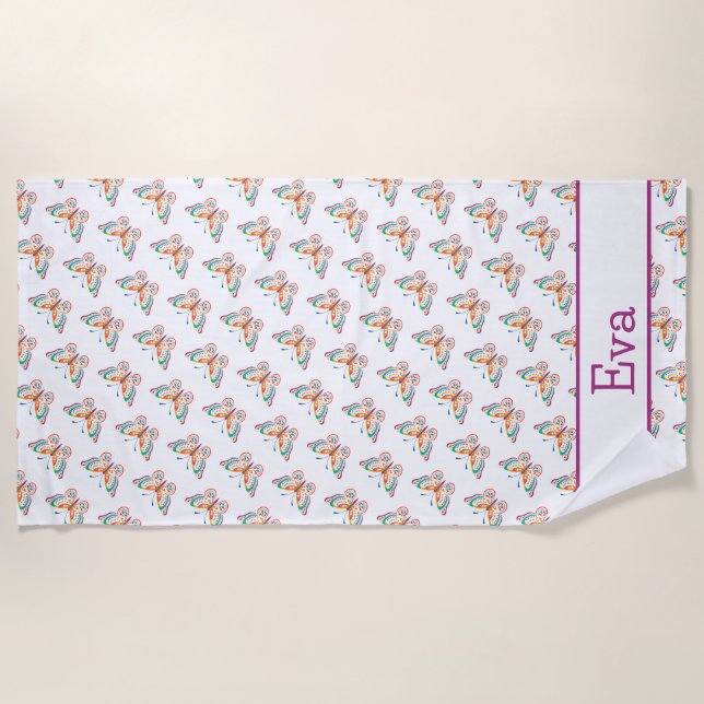 Fun Butterfly Beach Towel (Front)