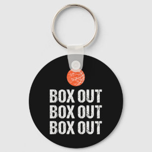Fun Bysketbyll Coach Box Out Quote Grunge Graphic  Key Ring