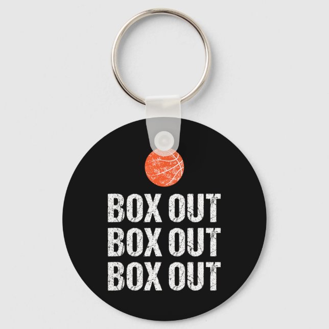 Fun Bysketbyll Coach Box Out Quote Grunge Graphic  Key Ring (Front)