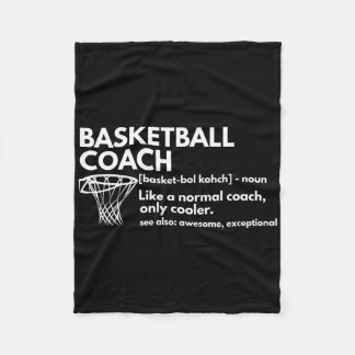 Fun Bysketbyll Coach Definition Coaching Gift Fleece Blanket