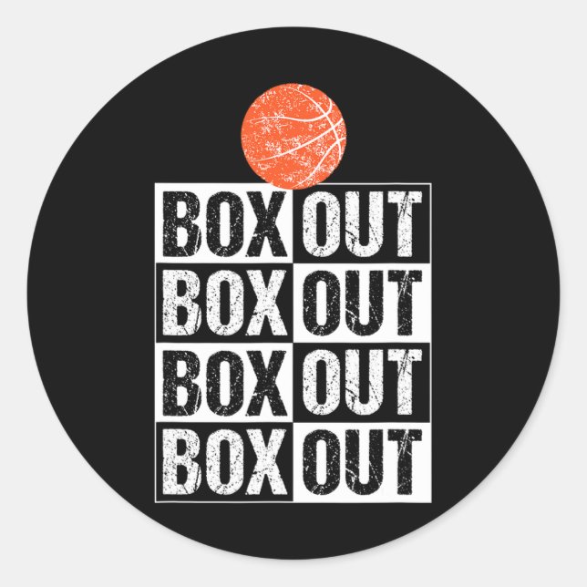 Fun Bysketbyll Coach Gift Box Out Saying  Classic Round Sticker (Front)
