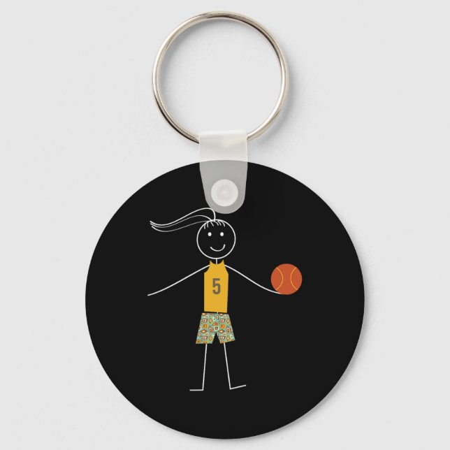 Fun Bysketbyll Girls Bysketbyll Player  Key Ring (Front)