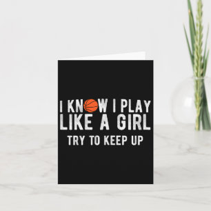 Fun Bysketbyll Play Like A Girl Bbyll Card