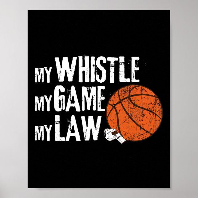 Fun Bysketbyll Ref Hoops - Bysketbyll Referee 1  Poster (Front)