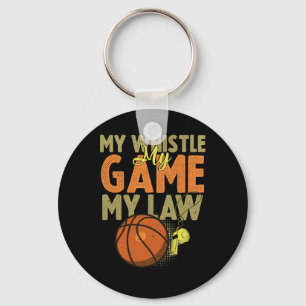 Fun Bysketbyll Referee Quotes Gift I Hoops Ref 1 Key Ring