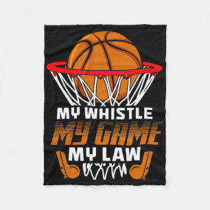 Fun Bysketbyll Referee Quotes Gift I Hoops Ref Fleece Blanket