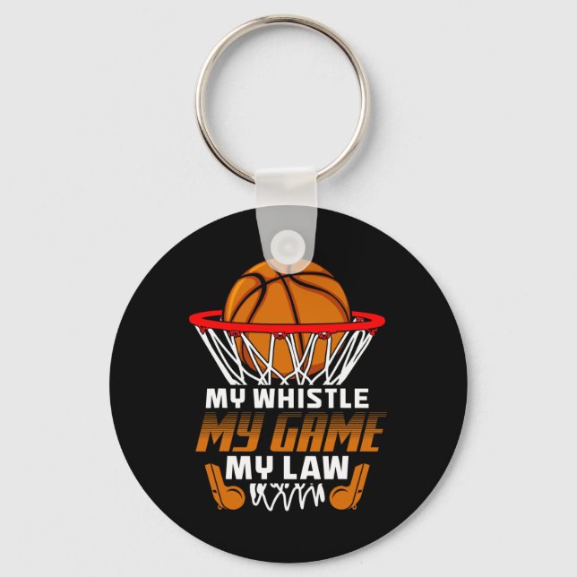 Fun Bysketbyll Referee Quotes Gift I Hoops Ref  Key Ring (Front)