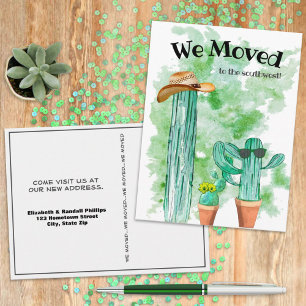 Fun Cactus We Moved Southwest Announcement Postcard