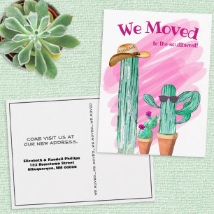 Fun Cactus We Moved Southwest Announcement Postcard