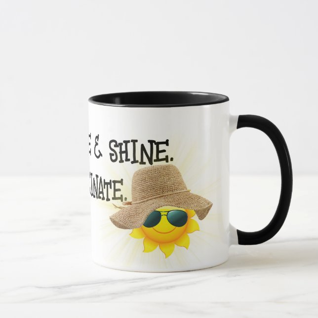 Fun Caffeination Quote With Sun Mug (Right)