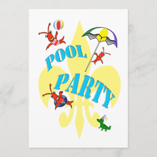 Fun Cajun Crawfish Pool Party Invitation