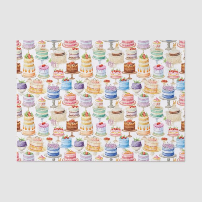 Fun cake party tiled pattern  tissue paper (Front)