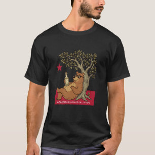 Fun California State Bear EVOO Olive Oil Tree T-Shirt