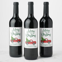 Fun Calligraphy Green Christmas Vintage Truck