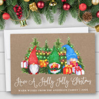 Fun Calligraphy Kraft Holly Jolly Christmas Gnomes