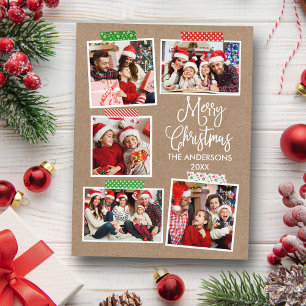 Fun Calligraphy Kraft Merry Christmas Craft Tape Postcard