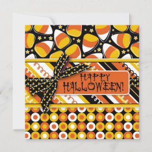 Fun Candy Corn Halloween colours Invitation