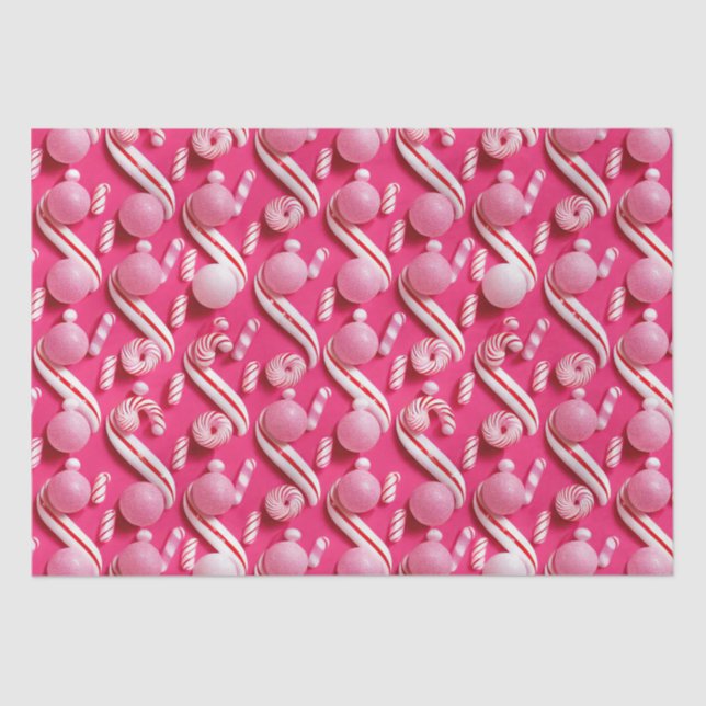 Fun Candy Lane Collection, Pink Gumballs Tissue Paper (Front)