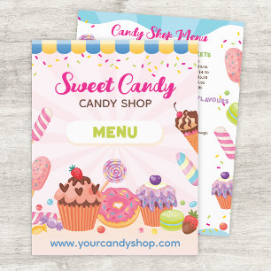 Fun Candy Shop Menu Flyer