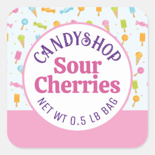 Fun Candy Shop Packaging Sticker Label