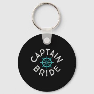 Fun Captain Bride Nautical Wedding Matching Groom Key Ring