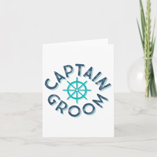 Fun Captain Groom Nautical Wedding Matching Bride  Card (Front)