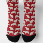 Fun Capybara Pattern Red Socks<br><div class="desc">A fun watercolor capybara pattern on a festive red background for animal and wildlife lovers.  Original art by Nic Squirrell.</div>