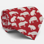 Fun Capybara Pattern Red Tie<br><div class="desc">A fun watercolor capybara pattern on a festive red background for animal and wildlife lovers.  Original art by Nic Squirrell. Perfect for Christmas and the winter Holidays,  or for any other time!</div>