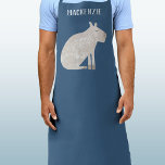 Fun Capybara Personalised Apron<br><div class="desc">A fun watercolor capybara on a teal green background for animal and wildlife lovers.  Original art by Nic Squirrell. Change or remove the name to personalise.</div>