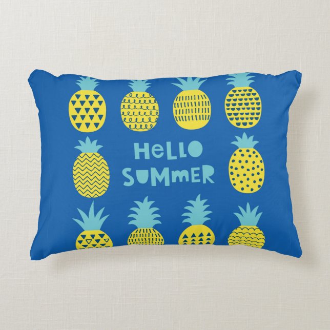 Fun card with pineapples. decorative cushion (Front)