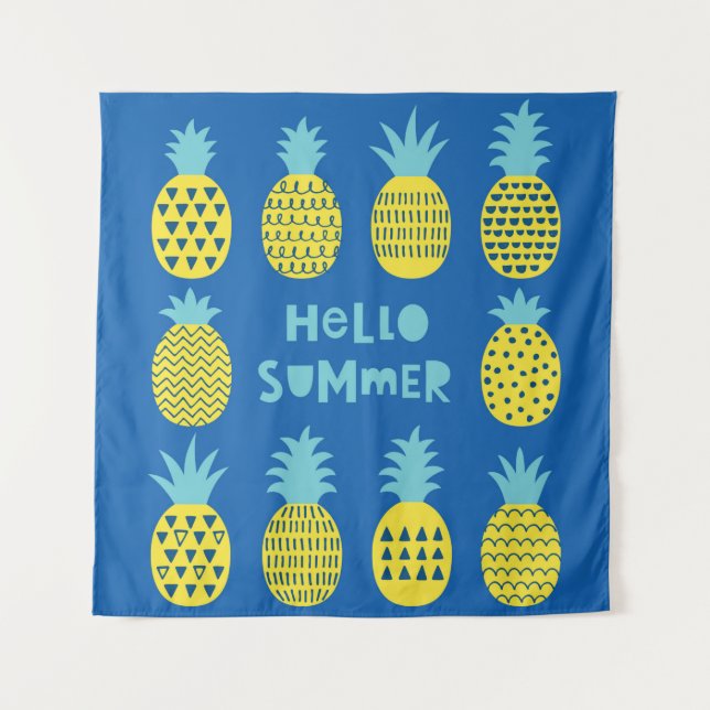 Fun card with pineapples. tapestry (Front)