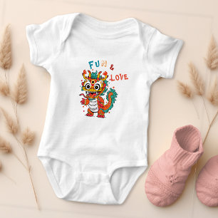 Fun Carton Dragon Chinese New Year Fu Kids Gift Baby Bodysuit