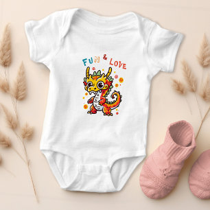 Fun Carton Dragon Chinese New Year Fu Kids Gift Baby Bodysuit
