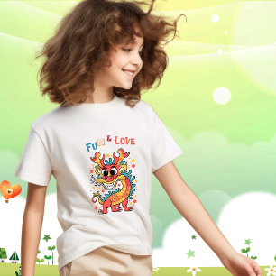 Fun Carton Dragon Chinese New Year Fu Kids Gift T-Shirt