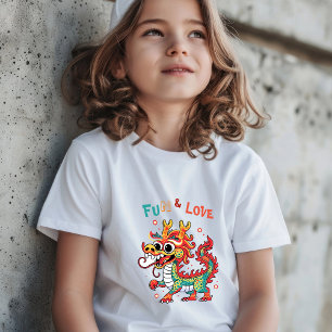 Fun Carton Dragon Chinese New Year Fu Kids Gift T-Shirt