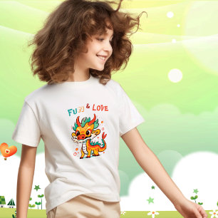Fun Carton Dragon Chinese New Year Fu Kids Gift T-Shirt