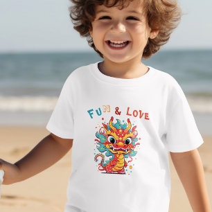 Fun Carton Dragon Chinese New Year Fu Kids Gift Toddler T-Shirt